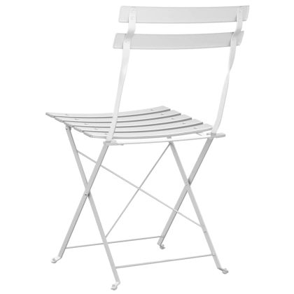 Сгъваем градински стол 2 pcs Бяло 42 x 46 x 82см Метал