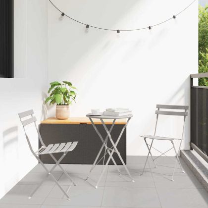 Сгъваем градински стол 2 pcs Бежово 42 x 46 x 82см Метал