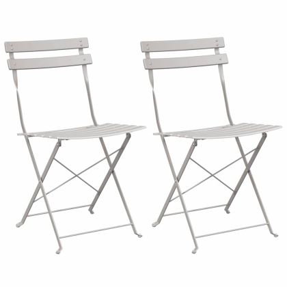 Сгъваем градински стол 2 pcs Бежово 42 x 46 x 82см Метал
