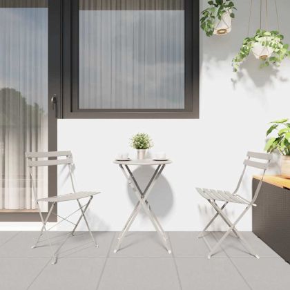 Сгъваем градински стол 2 pcs Бежово 42 x 46 x 82см Метал