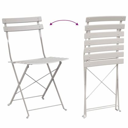 Сгъваем градински стол 2 pcs Бежово 42 x 46 x 82см Метал