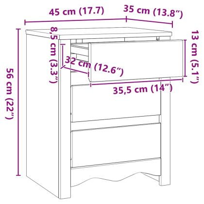 Масичка за кафе с чекмедже Drammen Дъб 45 x 35 x 56 см