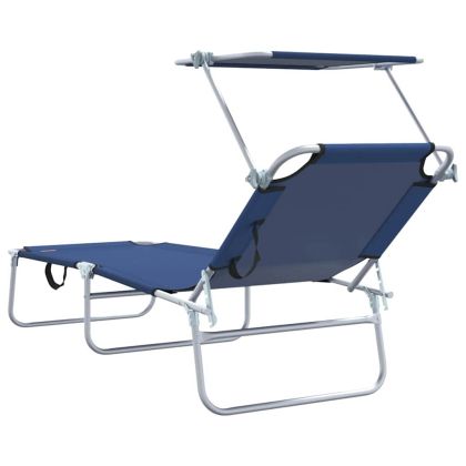 Шезлонг 2 pcs Синьо 58 x 188 x 77см Полиестер