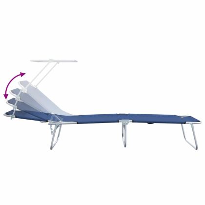 Шезлонг 2 pcs Синьо 58 x 188 x 77см Полиестер