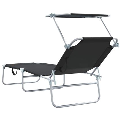 Шезлонг 2 pcs Черно 58 x 188 x 77см Полиестер