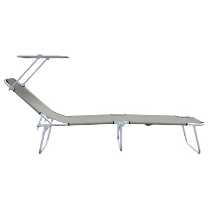 Шезлонг 2 pcs Сив 58 x 188 x 77см Полиестер