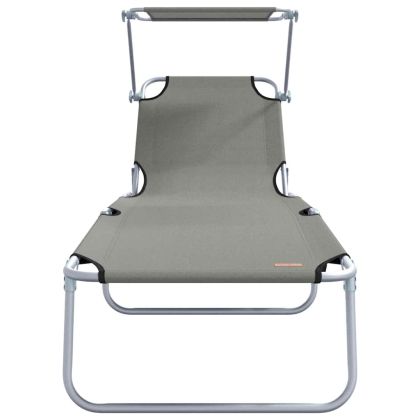 Шезлонг 2 pcs Сив 58 x 188 x 77см Полиестер