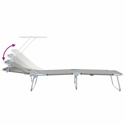 Шезлонг 2 pcs Сив 58 x 188 x 77см Полиестер