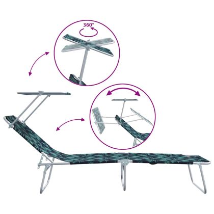 Шезлонг 2 pcs Зелен 58 x 188 x 77см Полиестер