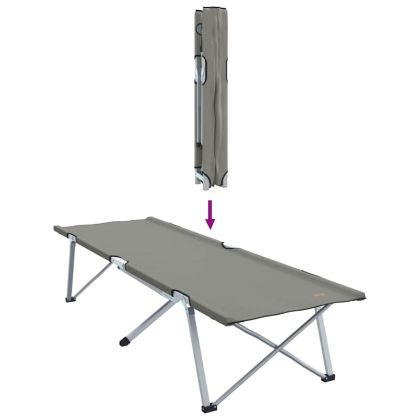 Сгъваемо къмпинг легло 2 pcs Сив 194 x 62,5 x 42,5 см