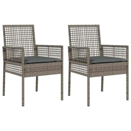 Градински стол 2 pcs Сив 55 x 53 x 85 см полиратан