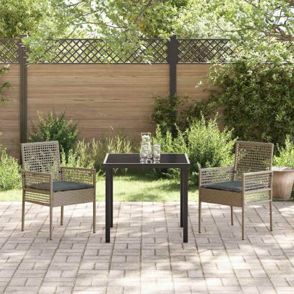 Градински стол 2 pcs Сив 55 x 53 x 85 см полиратан
