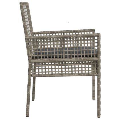 Градински стол 2 pcs Сив 55 x 53 x 85 см полиратан