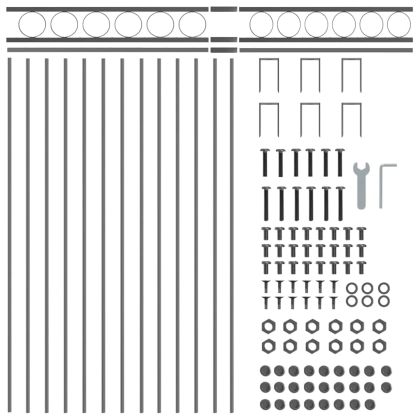 Елемент на оградата Сив 170 x 150 см Стомана
