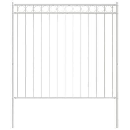 Елемент на оградата Бяло 170 x 200 см Стомана