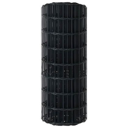 Европейска ограда Сив 0.6 x 10 м Желязо с PVC покритие