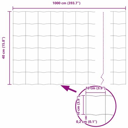 Европейска ограда 0,6 x 10 м Желязо с PVC покритие
