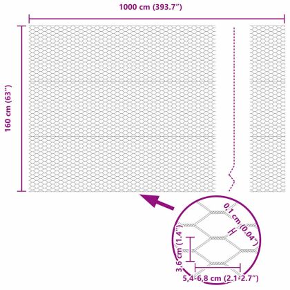 Шестоъгълна ограда Зелен 1,6 x 10 m ПВЦ