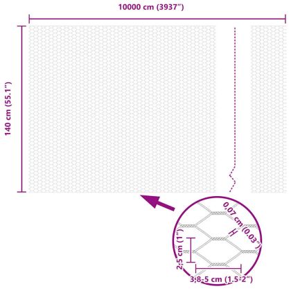 Шестоъгълна ограда Зелен 1,4 x 100 m ПВЦ