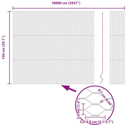 Шестоъгълна ограда Зелен 1,5 x 100 м ПВЦ