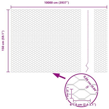 Шестоъгълна ограда Зелен 1,5 x 100 м ПВЦ