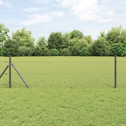 Шестоъгълна ограда 0,4 x 100 м ПВЦ Сиво