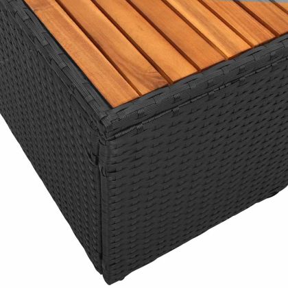 Градински диван Черно 184 x 62 x 85см полиратан