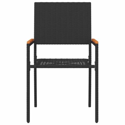 Струпваеми градински столове 2 pcs Черен и кафяв