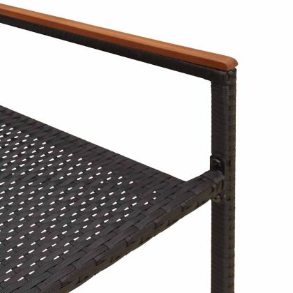 Струпваеми градински столове 2 pcs Черен и кафяв