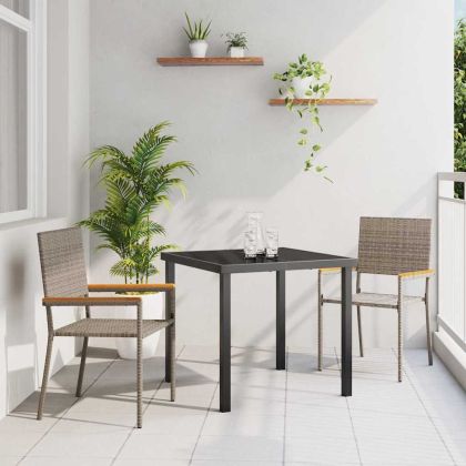 Струпваеми градински столове 2 pcs Сив и кафяв 54 x 56 x 90 см