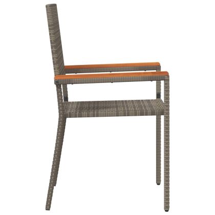 Струпваеми градински столове 2 pcs Сив и кафяв 54 x 56 x 90 см