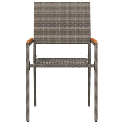 Струпваеми градински столове 2 pcs Сив и кафяв 54 x 56 x 90 см