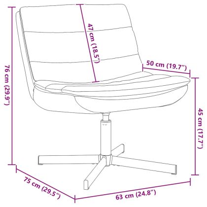 Въртящ се стол Сив 63 x 75 x 76 см PU