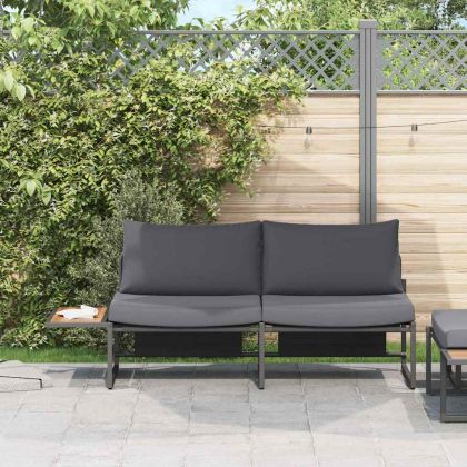 Градински диван Антрацит 200,5 x 70 x 85,5 см Стомана