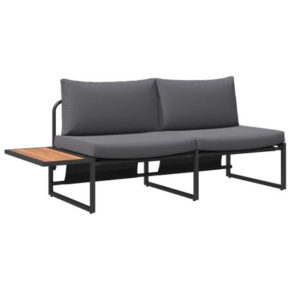 Градински диван Антрацит 200,5 x 70 x 85,5 см Стомана