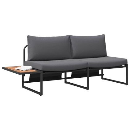 Градински диван Антрацит 200,5 x 70 x 85,5 см Стомана