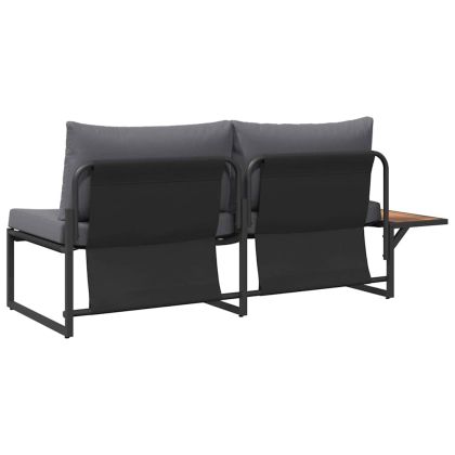 Градински диван Антрацит 200,5 x 70 x 85,5 см Стомана
