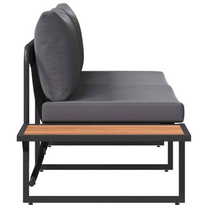 Градински диван Антрацит 200,5 x 70 x 85,5 см Стомана