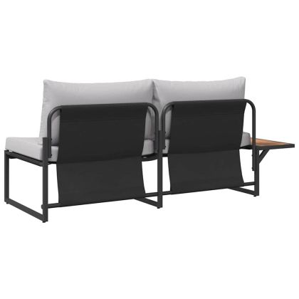 Градински диван Светлосиво 200,5 x 70 x 85,5 см Стомана