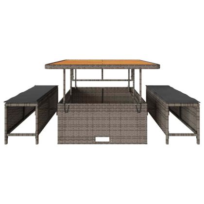 Комплект за хранене в градината Сив полиратан