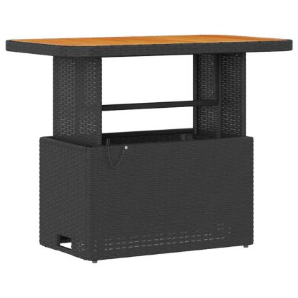 Комплект за хранене в градината Черно полиратан