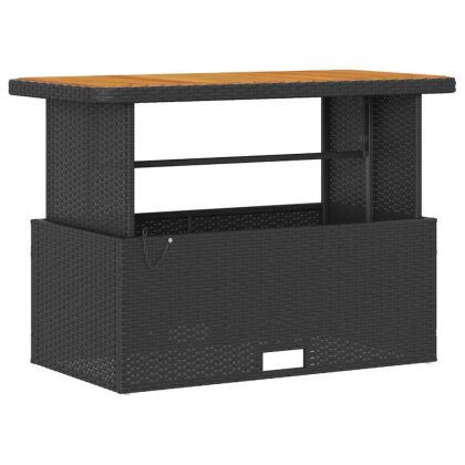 Комплект за хранене в градината Черно полиратан