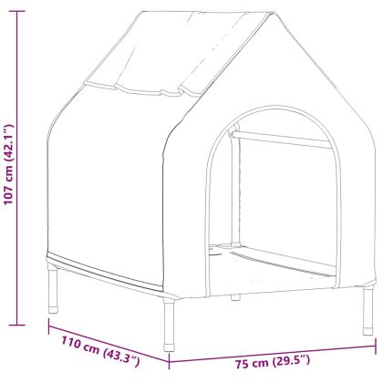 Кучешка къща Черно 110 x 75 x 107.5 см