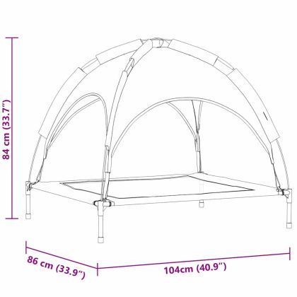 Кучешко легло Черно 104 x 86 x 84,5 см Стомана