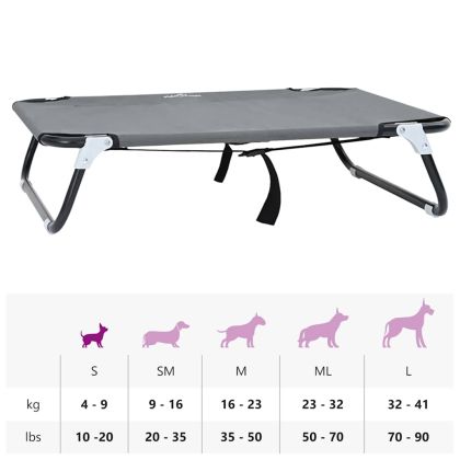 Кучешко легло Светлосиво 70 x 46 x 18 см Стомана