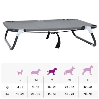 Кучешко легло Светлосиво 80 x 55 x 18 см Стомана