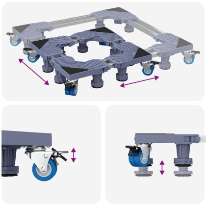 Основа за пералня Сив 67 x 67 x 12 см Неръждаема стомана