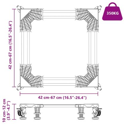 Основа за пералня Сив 67 x 67 x 12 см Неръждаема стомана