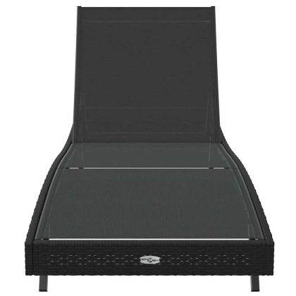 Шезлонг Черно 197 x 70 x 82 см полиратан
