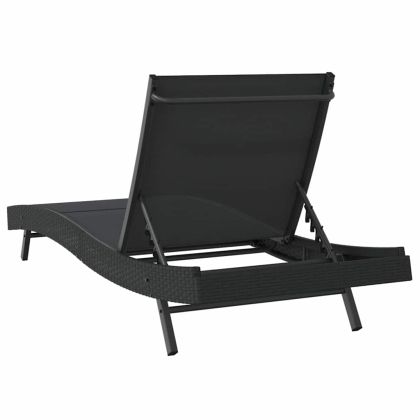 Шезлонг Черно 197 x 70 x 82 см полиратан